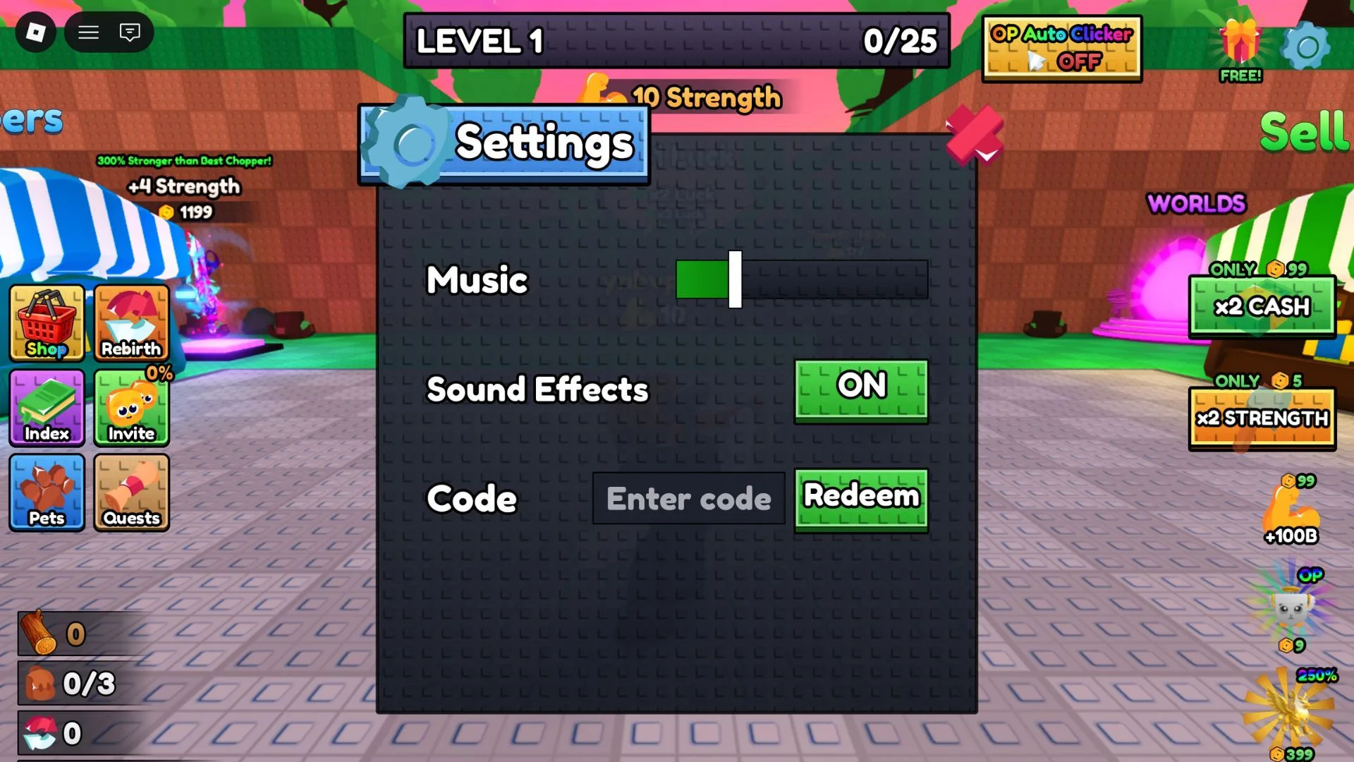 How to redeem codes in +1 Chop Trees for Treasure