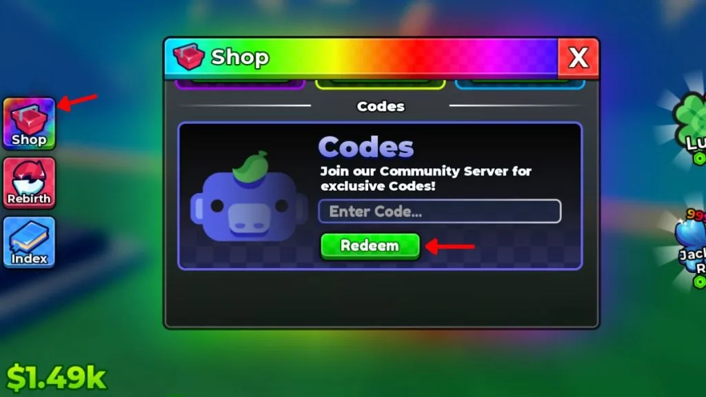 How to redeem codes in Anime Dice