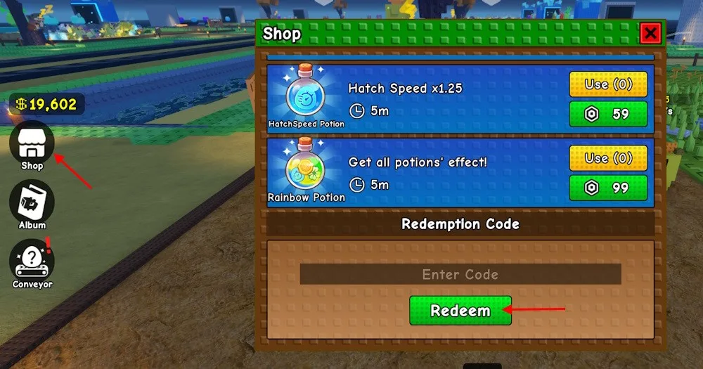 How to redeem codes in Build a Zoo