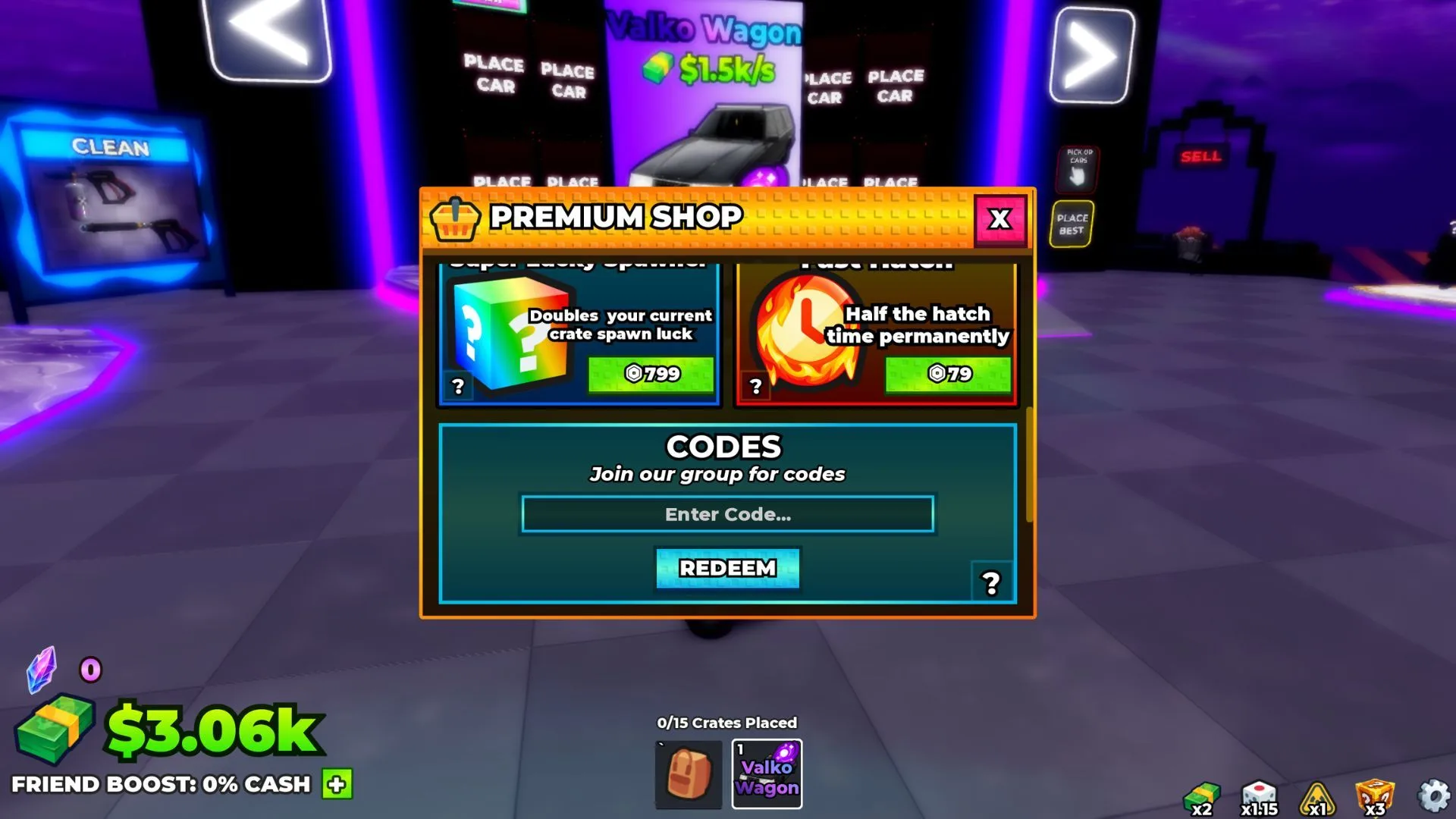 How to redeem codes in Dream Car Collection