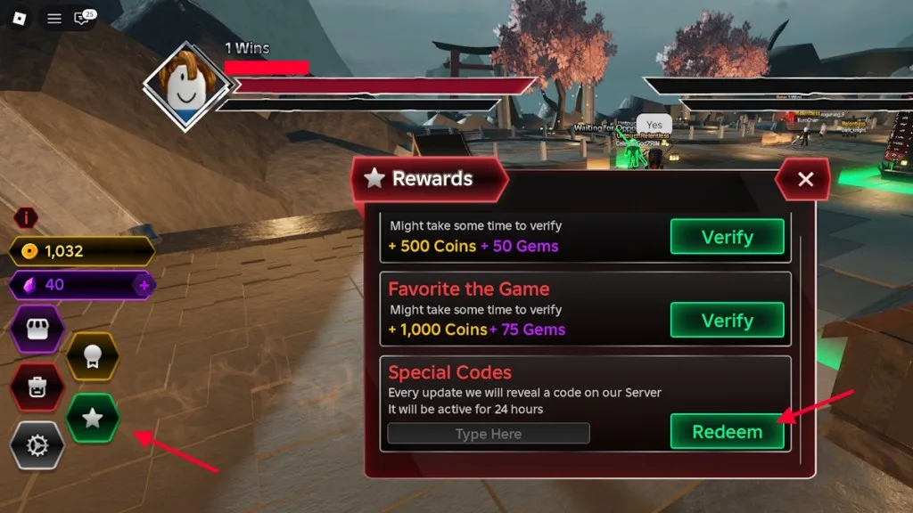 How to redeem codes in Dueling Grounds