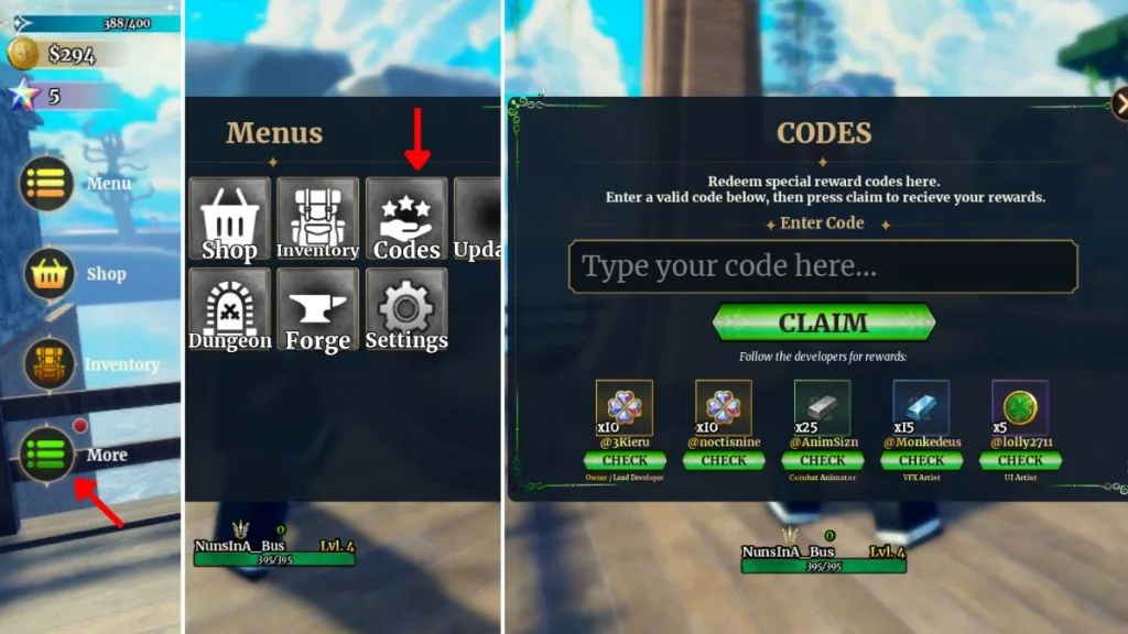 How to redeem codes in Dungeon Lootr