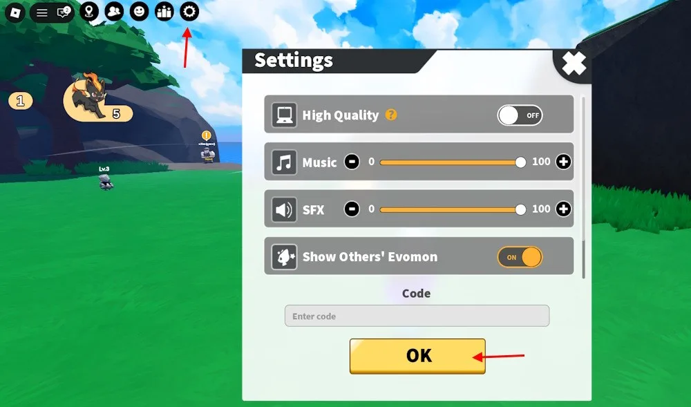 How to redeem codes in Evomon