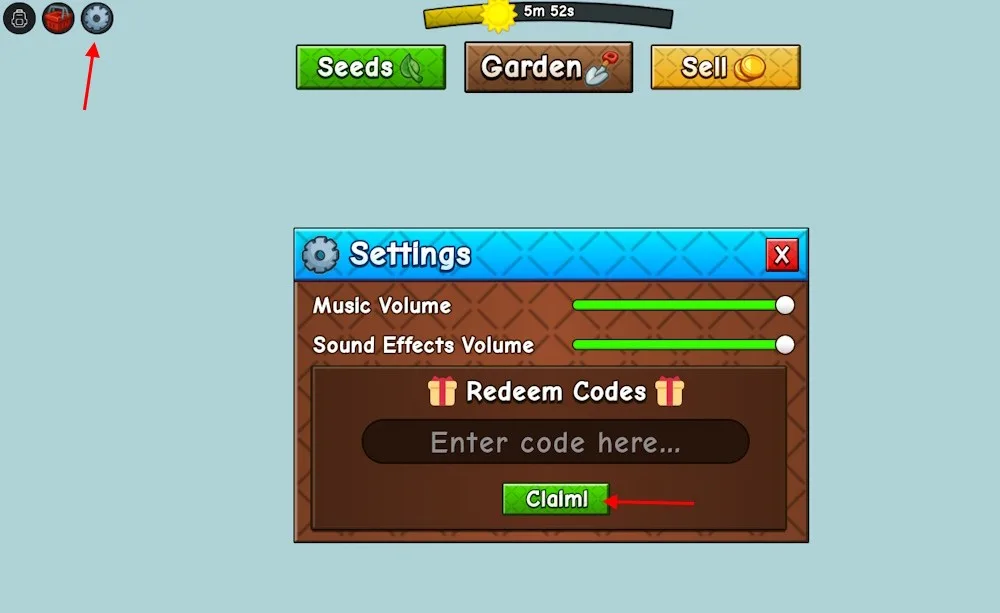 How to redeem codes in Grow a Garden 2