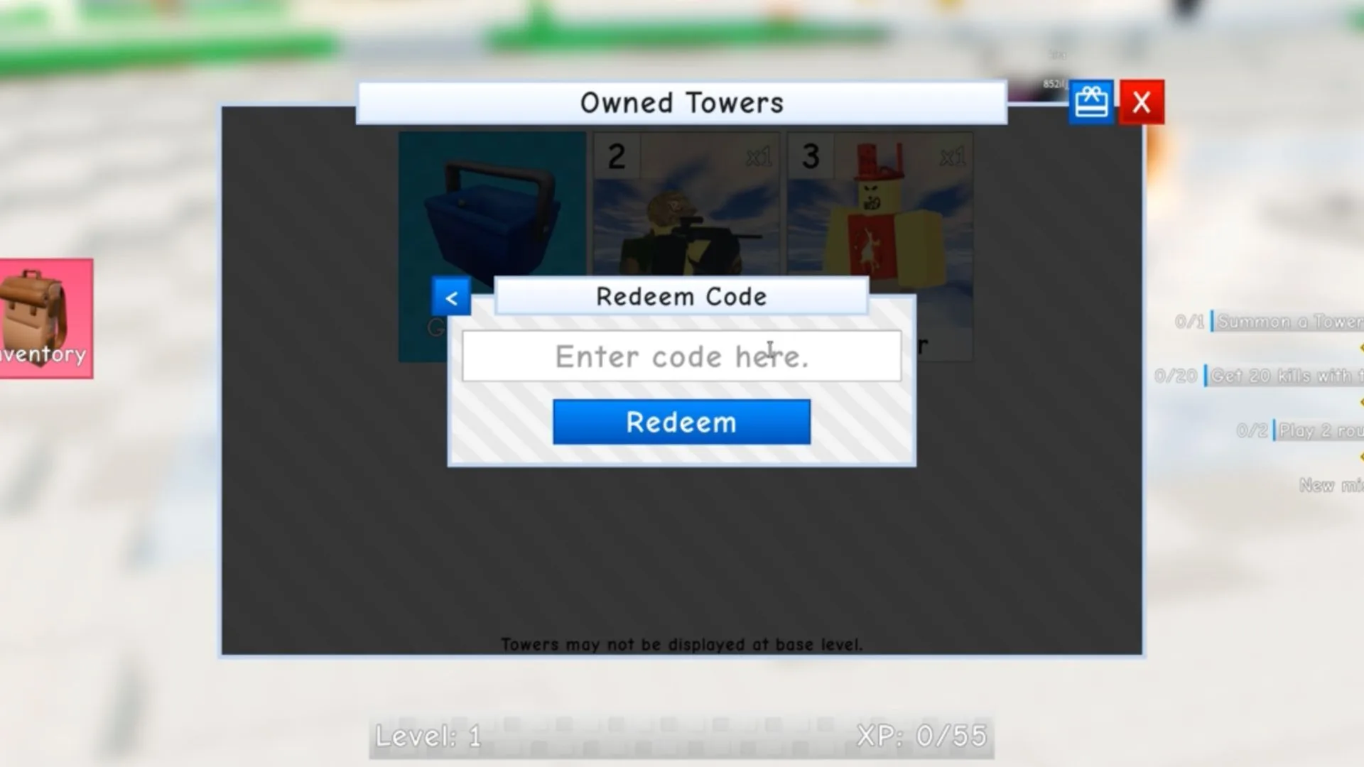 How to redeem codes in Retro Tower Defense