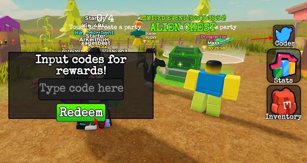 How to redeem codes in Search for the Needle