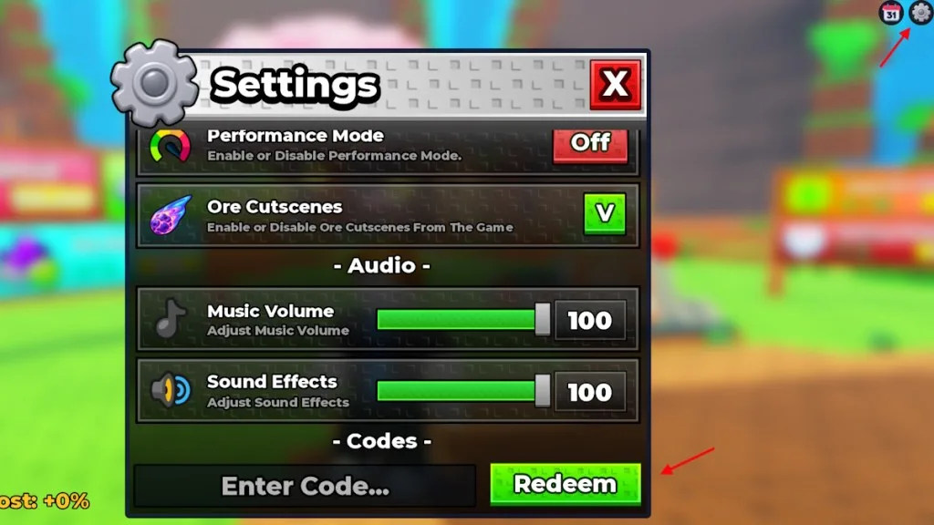 How to redeem codes in Sell Ores