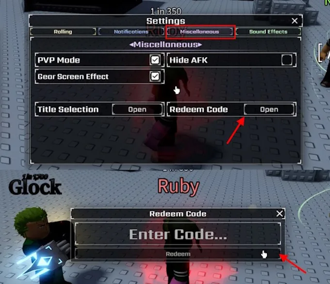 How to redeem codes in Sol’s RNG