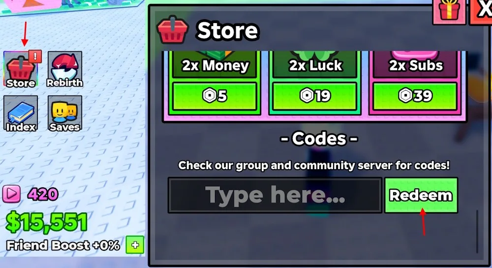 How to redeem codes in Stream A Cheese Pull