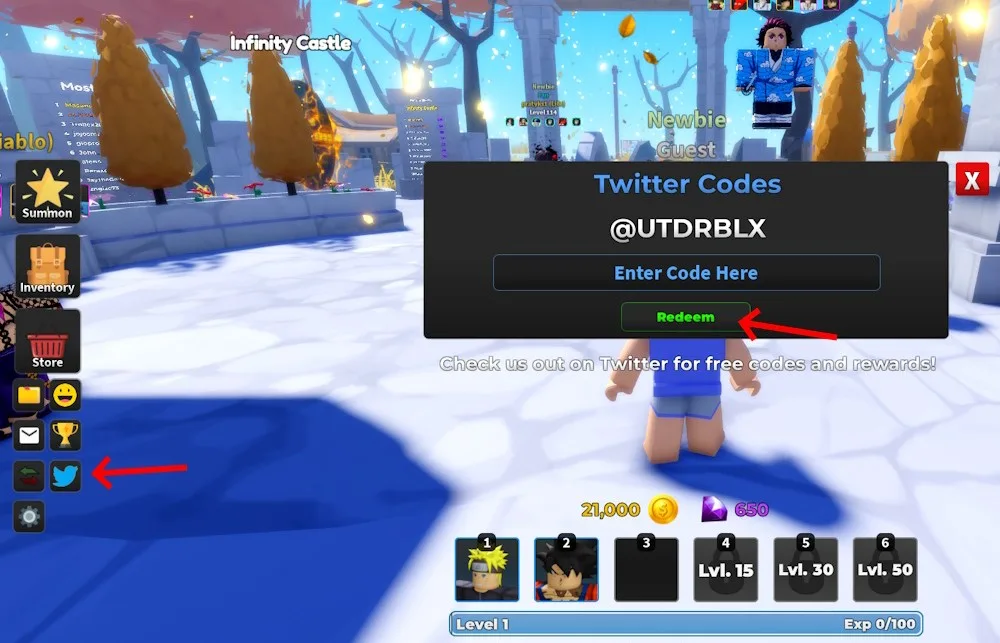 How to redeem codes in Ultimate Tower Defense