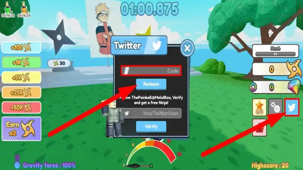 How to redeem codes in Anime Racing Clicker