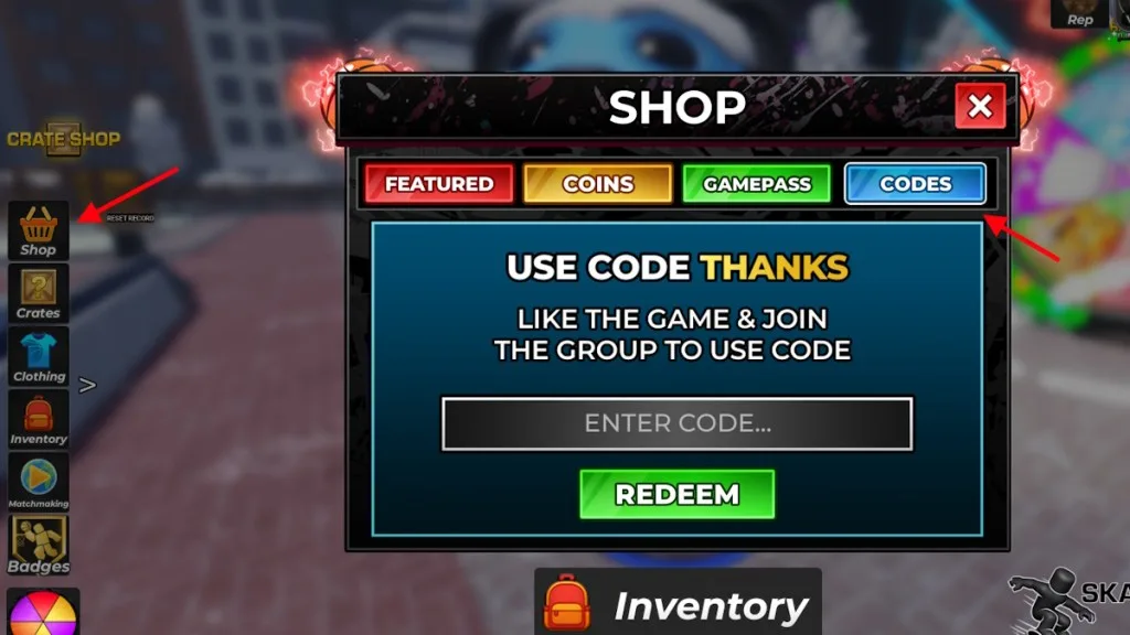 How to redeem codes in Arcade Basketball