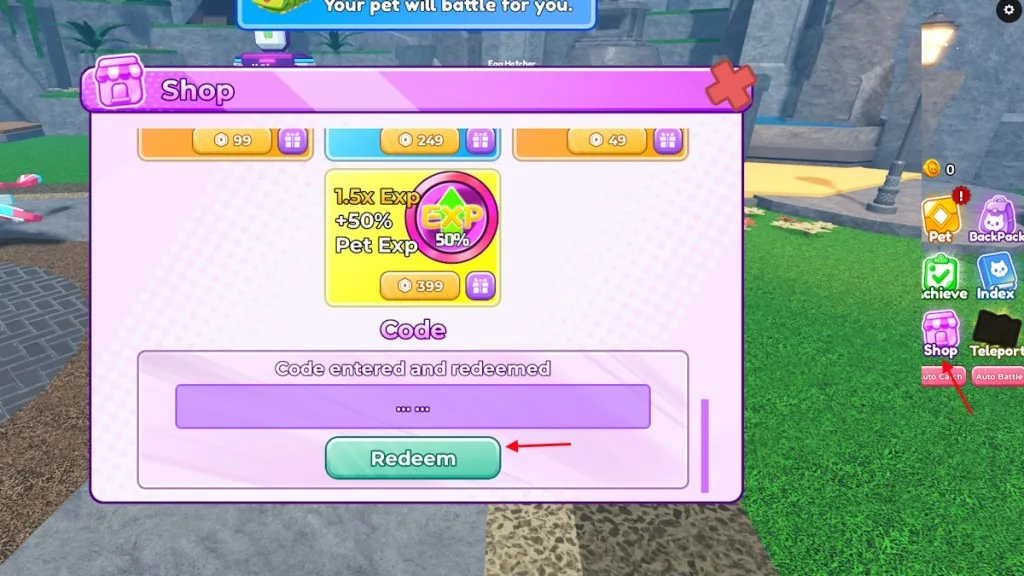 How to redeem codes in Blox Monsters
