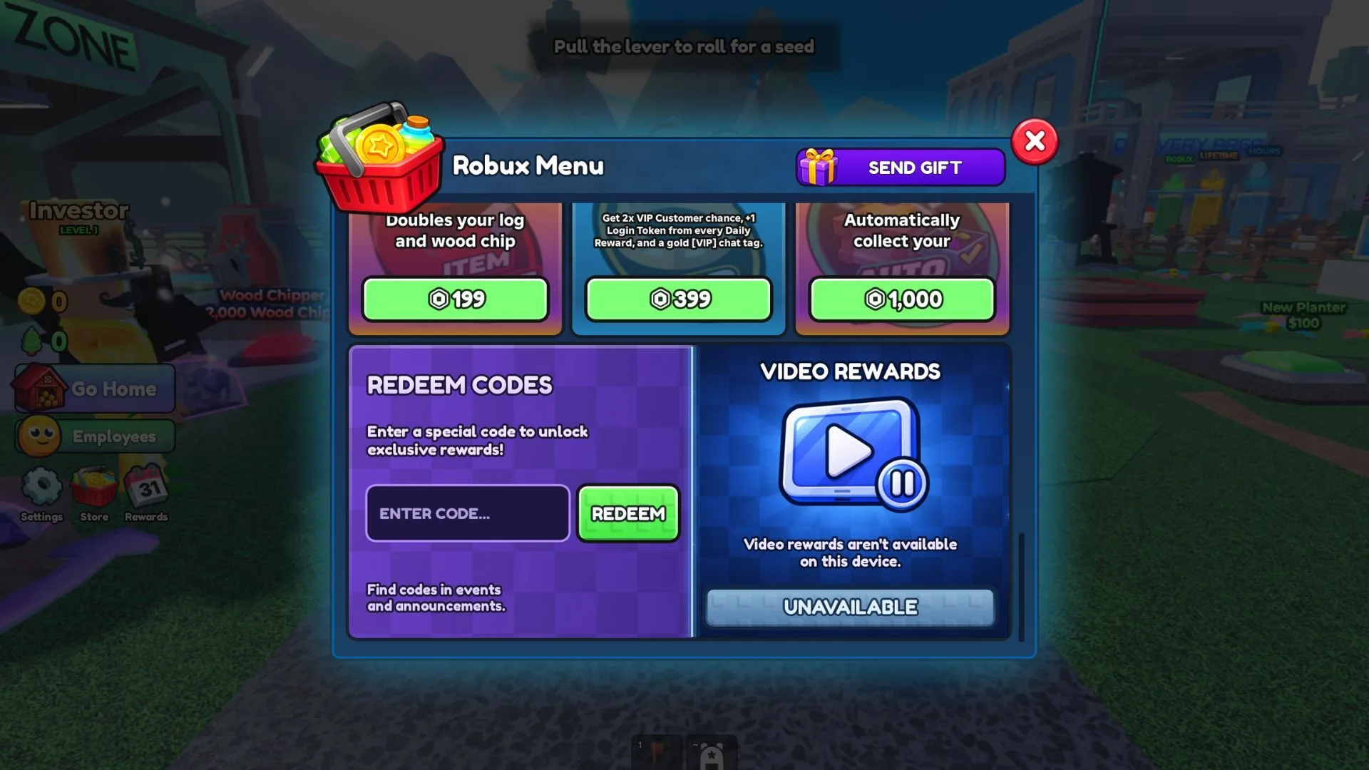 How to redeem codes in Carve Wood