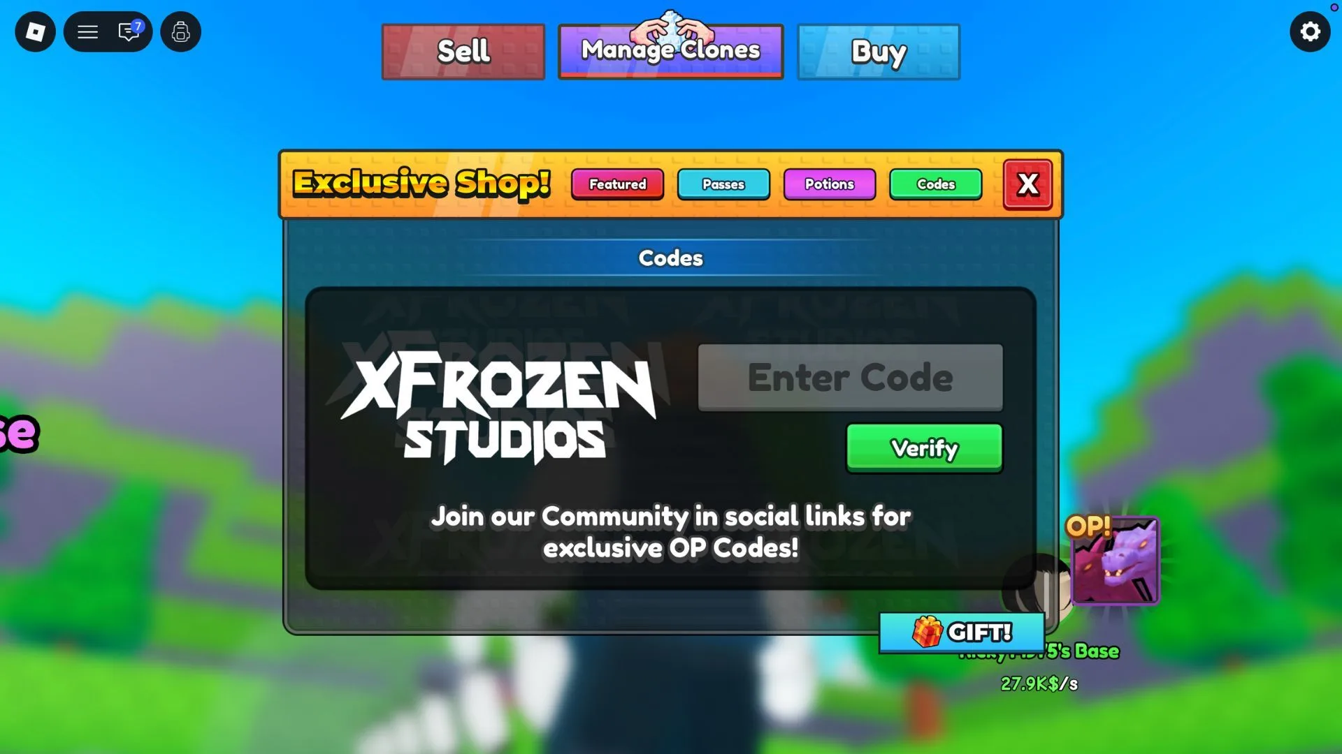How to redeem codes in Clone to Steal Eggs