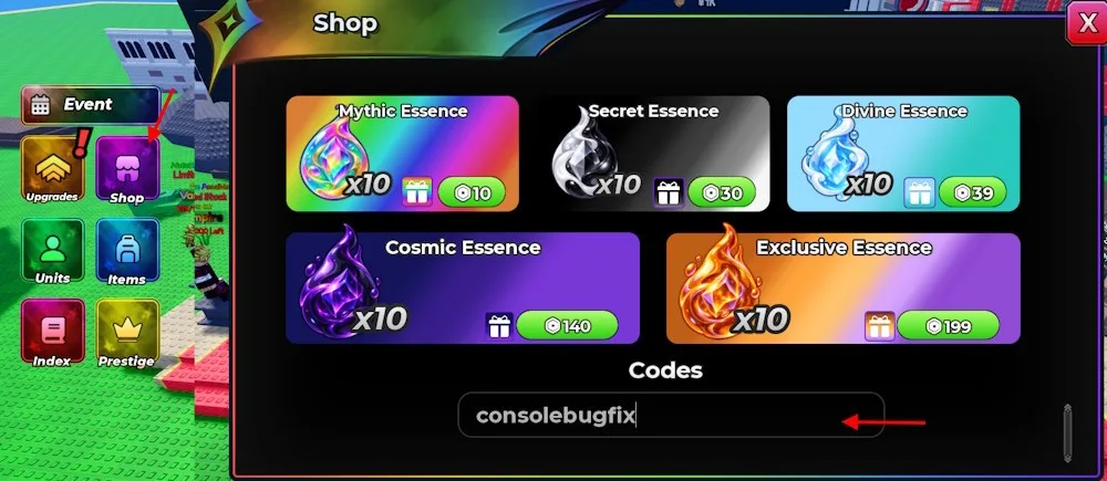 How to redeem codes in Defeat Anime RNG