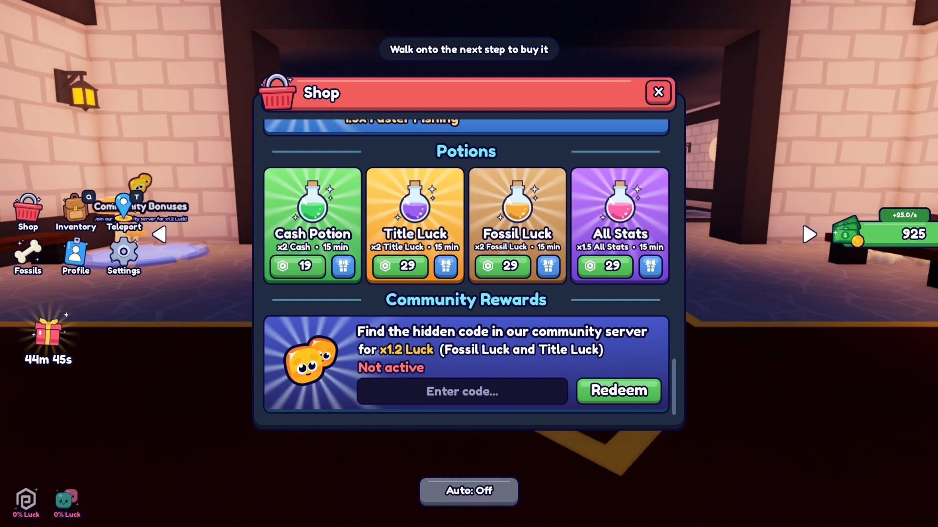 How to redeem codes in Depth Incremental