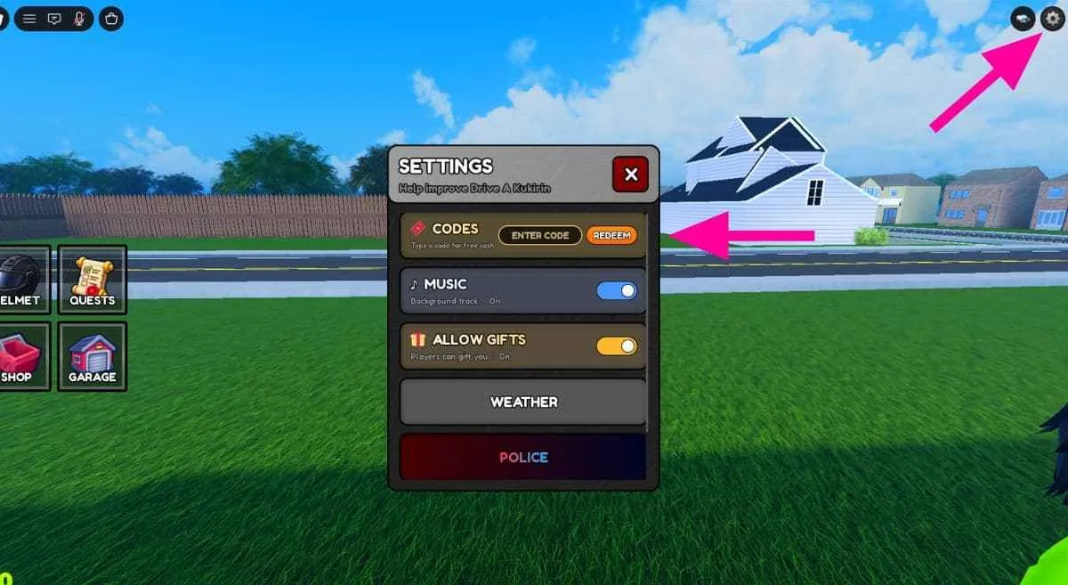 How to redeem codes in Drive A Kukirin