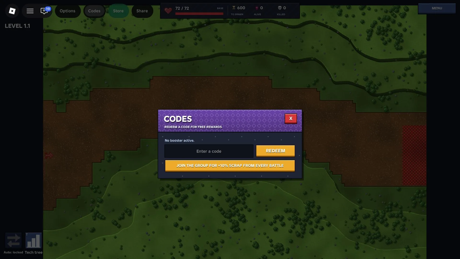 How to redeem codes in Horde Defenders