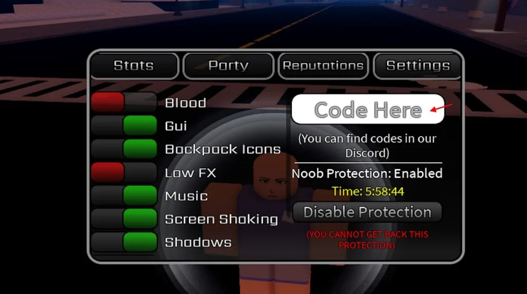 How to redeem codes in Peroxide