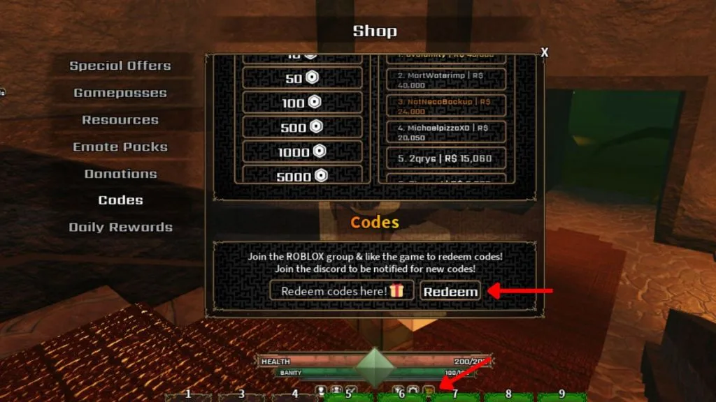 How to redeem codes in The Veil