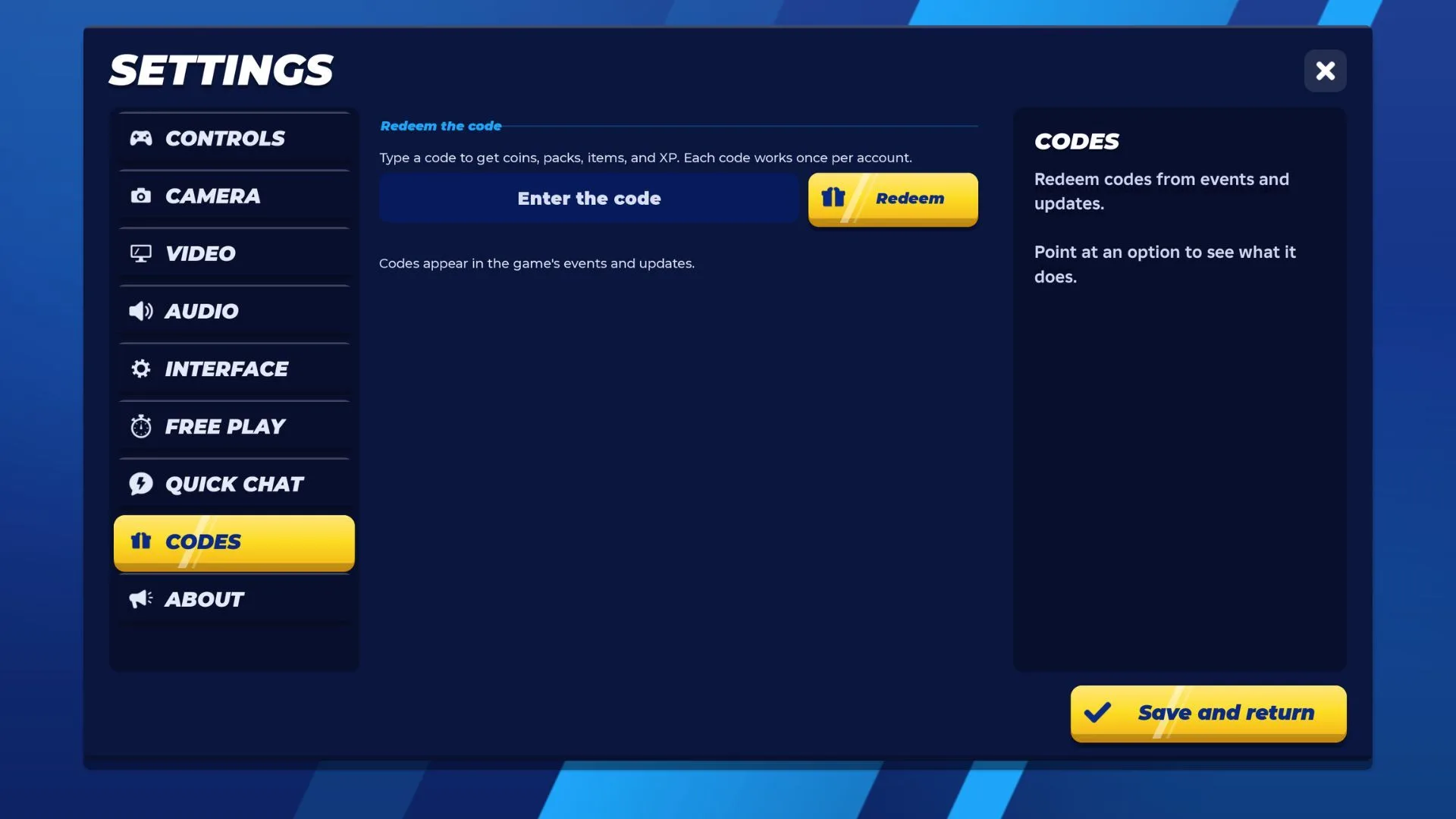 How to redeem codes in Turbo Soccer