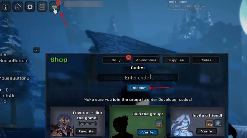 How to redeem codes in VV: Ultimatum